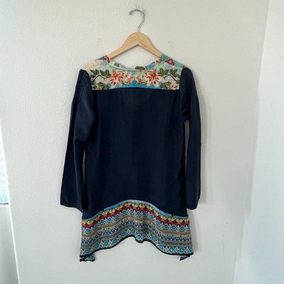 Johnny Was 100% Silk Floral Tunic Size XS - Picture 7 of 13